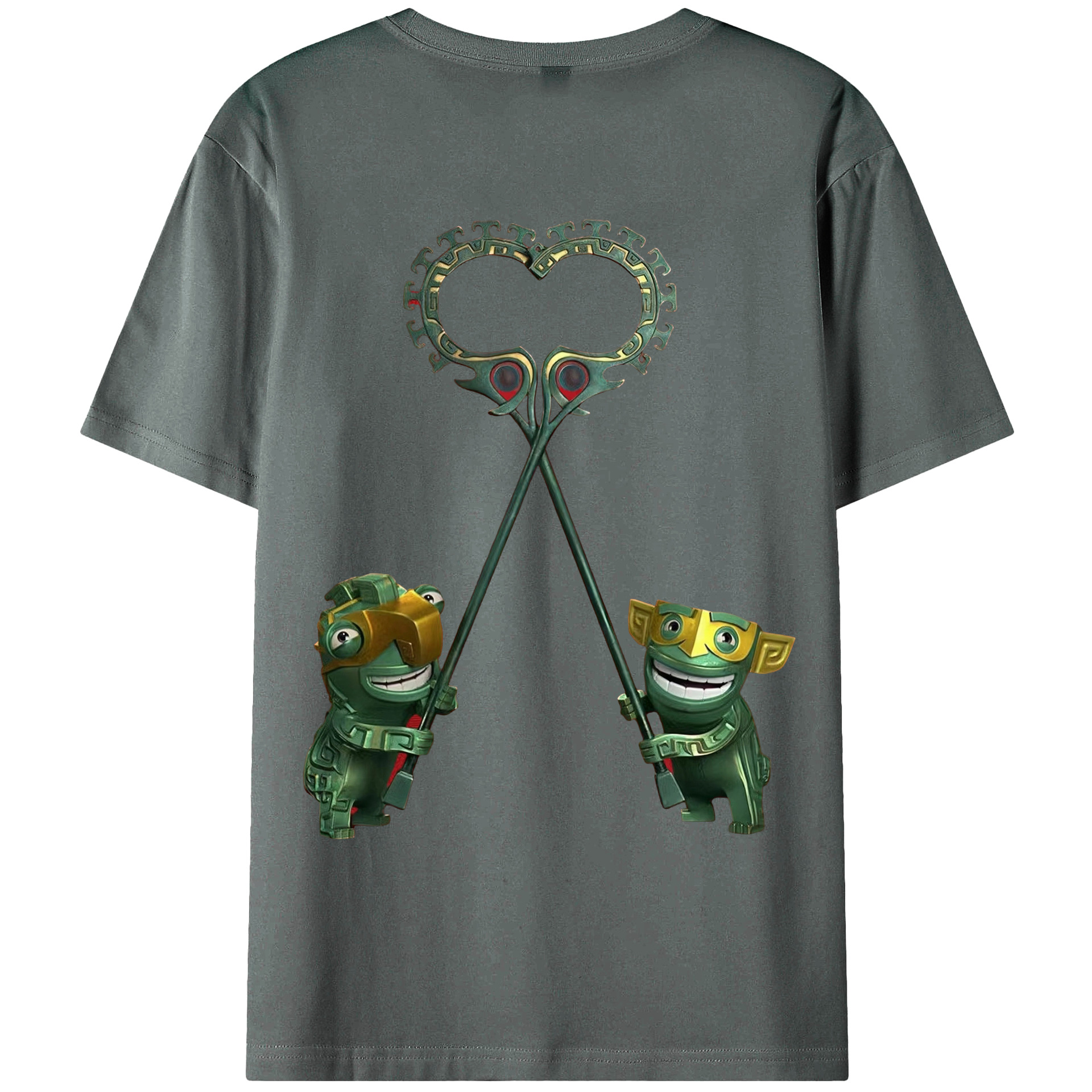 （画像用） Ne Zha 2 ナタ 魔童の大暴れ 綿100％ メンズ半袖Tシャツ（バックプリント） 通気性